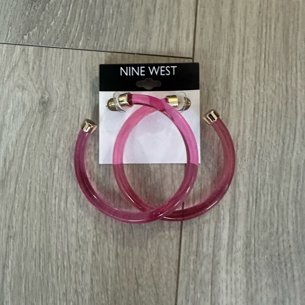 Nine West Fuchsia Hoop Earrings